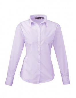 Ladies` Poplin Long Sleeve Blouse