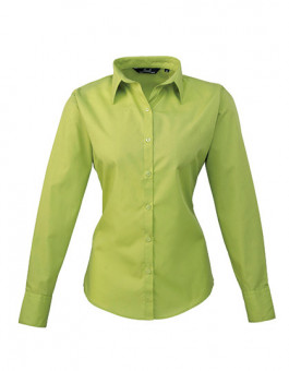 Ladies` Poplin Long Sleeve Blouse