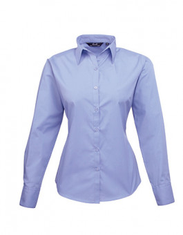 Ladies` Poplin Long Sleeve Blouse