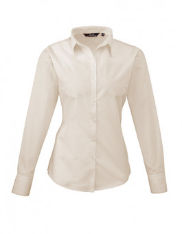 Ladies` Poplin Long Sleeve Blouse