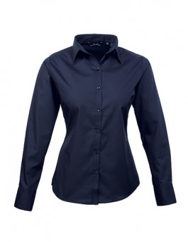 Ladies` Poplin Long Sleeve Blouse