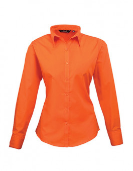 Ladies` Poplin Long Sleeve Blouse