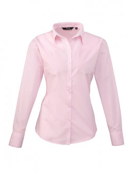 Ladies` Poplin Long Sleeve Blouse