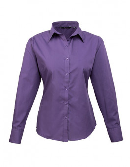 Ladies` Poplin Long Sleeve Blouse