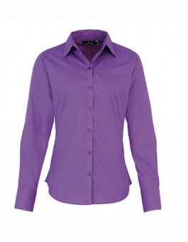 Ladies` Poplin Long Sleeve Blouse