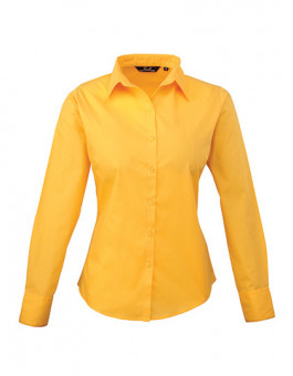 Ladies` Poplin Long Sleeve Blouse