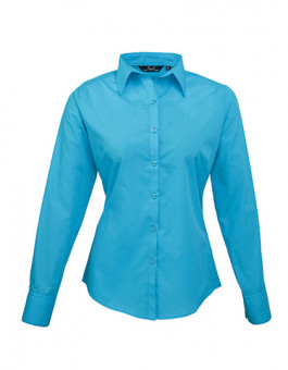 Ladies` Poplin Long Sleeve Blouse