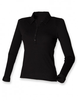 Women`s Long Sleeved Stretch Polo