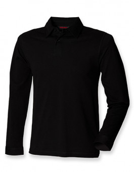 Men`s Long Sleeved Stretch Polo