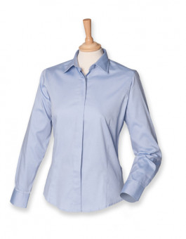 Ladies` Long Sleeved Pinpoint Oxford Shirt