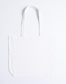 Cotton bag with sidefold, long handles