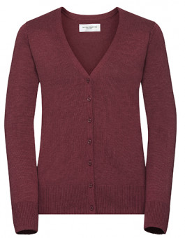 Ladies` V-Neck Knitted Cardigan