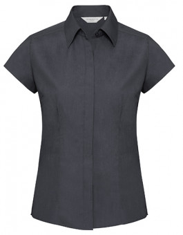 Ladies` Cap Sleeve Fitted Polycotton Poplin Shirt