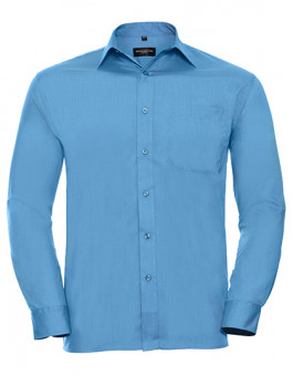 Men`s Long Sleeve Classic Polycotton Poplin Shirt