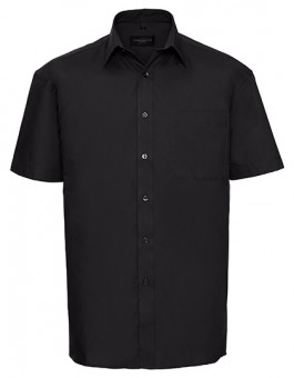 Men`s Short Sleeve Classic Pure Cotton Poplin Shirt